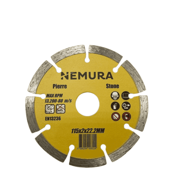 Disque diamant 115mm pour béton pierre et brique (115 X 2.0 X 22.2MM)