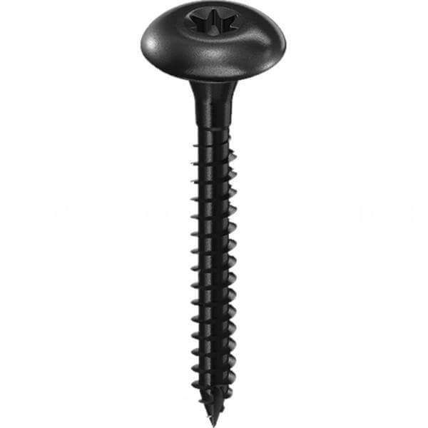 Meilleur prix Lot de 100 vis penture 7x60mm tête large acier zingué noir torx en solde