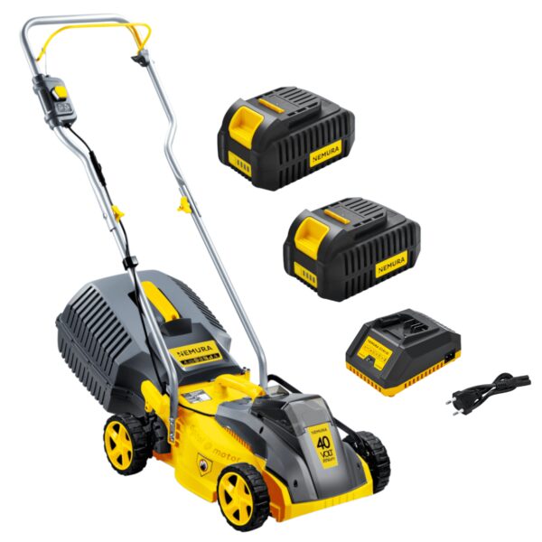 Tondeuse à batterie NEMURA 40V - Coupe de 32cm + 2 Batteries 4Ah + Chargeur rapide