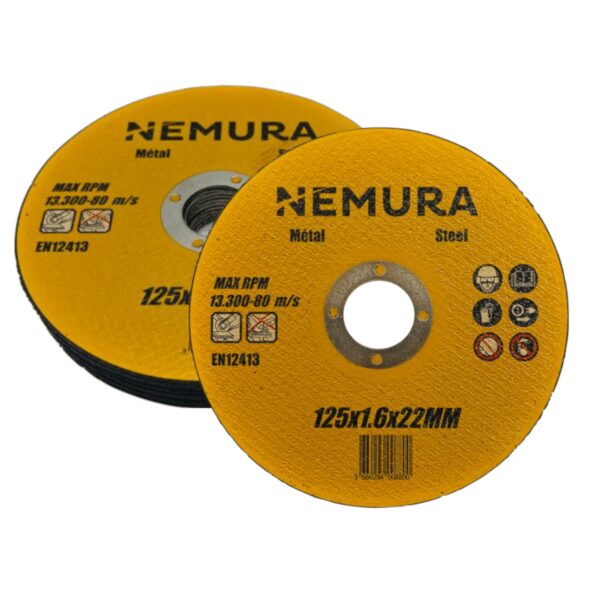 Lot de 10 disques à tronçonner pour meuleuse 125mm pour le métal (125 X 1.6 X 22.2MM)