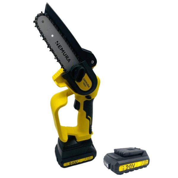 Mini Tronçonneuse sans fil 20V NEMURA – Coupe de 12,5cm + 2 Batteries 2Ah + Chargeur rapide