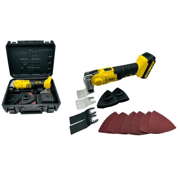 Outil Multifonction Oscillant 20V Nemura + batterie 2Ah + Chargeur rapide + 12 accessoires + malette de rangement
