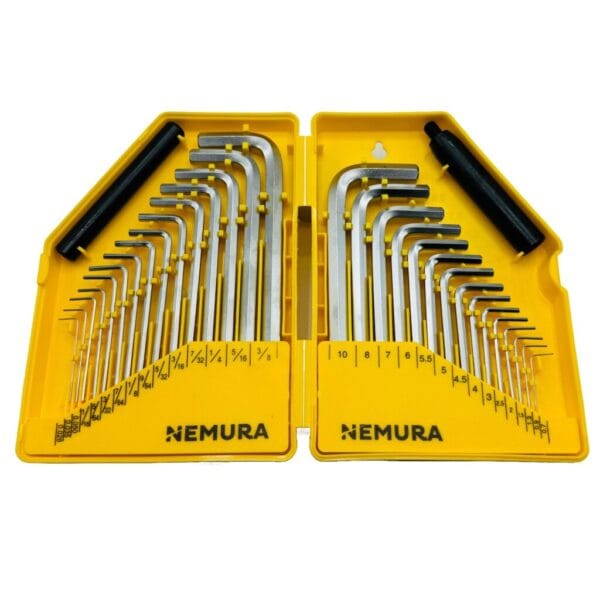 Coffret de 30 clés Allen en Chrome Vanadium - 15 Clés en Clés Métriques et 15 en Pouces - Qualité Professionnelle