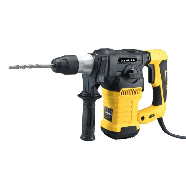 Nemura Marteau Perforateur 1500 W - 6 Joules - 3en 1 Perçage, Perçage au Marteau et Ciselage - Livré dans une malette avec forets - Qualité Professionnelle