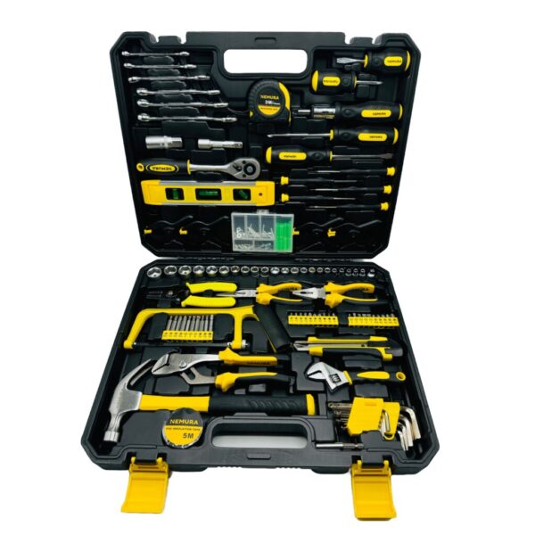 Malette A Outils Complète 168pcs - Douilles, pinces, tournevis, marteau, clés, scie, embouts