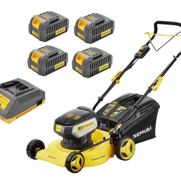 Tondeuse A Batterie 80V (2x40V) - Coupe 42cm - Autotractée + 4 Batteries 2Ah + Chargeur - Autonomie 500m2