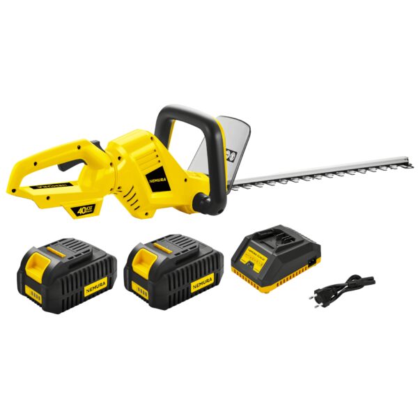 Taille-haies à batterie NEMURA 40V - Coupe 56cm + 2 Batteries 2Ah + Chargeur Rapide